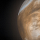 The night side of Venus as seen in thermal infrared.